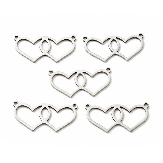 304 соединительные звенья нержавеющие, Двойное сердце