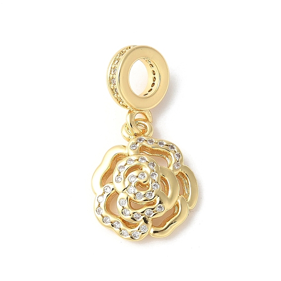 Латунное микропейв с кубическим цирконием европейские подвески с подвесками, без кадмия и без свинца, цветок