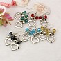 Fashion Glass Heart Dangle Earrings for Valentine's Day, with CCB Plastic Pendants and Brass Earring Hooks, 50mm