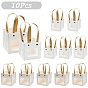 10Pcs 2 Styles Kraft Paper Bags, with Nylon Handles and Transparent Windows, for Gift Bags and Shopping Bags, Square
