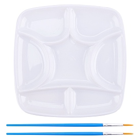 Painting Supplies, with Plastic Imitation Porcelain Watercolor Paint Palette Tray and Art Brushes Pen