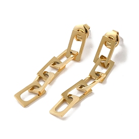 304 Stainless Steel Chain Dangle Stud Earrings for Women