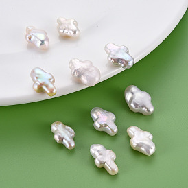 Perles de perles keshi naturelles, perle de culture d'eau douce, pas de trous / non percés, croix