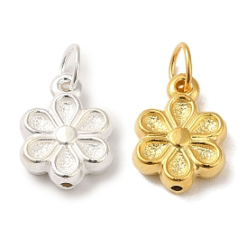 925 Sterling Silver Flower Charms, with Jump Rings
