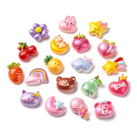 Opaque Cartoon Resin Decoden Cabochons, Mixed Color