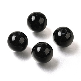 (Defective Closeout Sale: Damaged Hole Edge) Natural Black Onyx(Dyed & Heated) Beads, Round