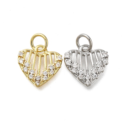 Подвески латунные горный хрусталь, с целью перехода в кольце, долговечный, без свинца и без кадмия, шарма сердца