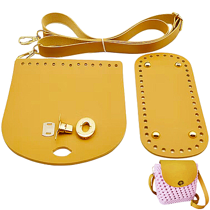 1 Набор аксессуаров для вязаной крючком сумки через плечо из искусственной кожи ручной работы, в том числе ремень сумки, Дно мешков и простыни