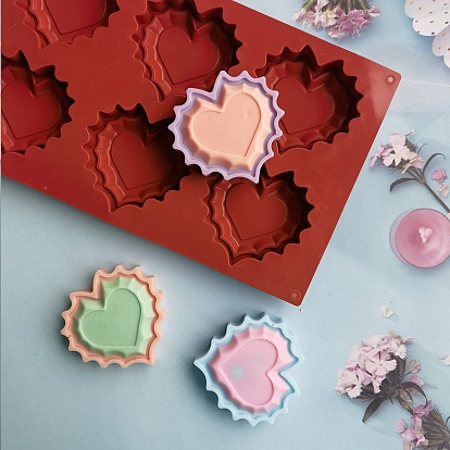 DIY Heart Food Grade Silicone Molds, Fondant Molds, for Chocolate, Candy, Biscuits, UV Resin & Epoxy Resin Craft Making, Valentine's Day Theme