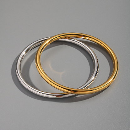 Гладкие 304 простые браслеты из нержавеющей стали для женщин