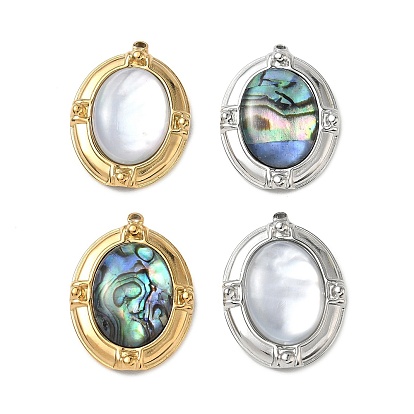 Природные подвески оболочки, 304 из нержавеющей стали овальные амулеты