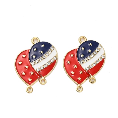 День независимости сплав эмаль американский флаг воздушный шар люстра компоненты ссылки, с кристально горный хрусталь, золотые