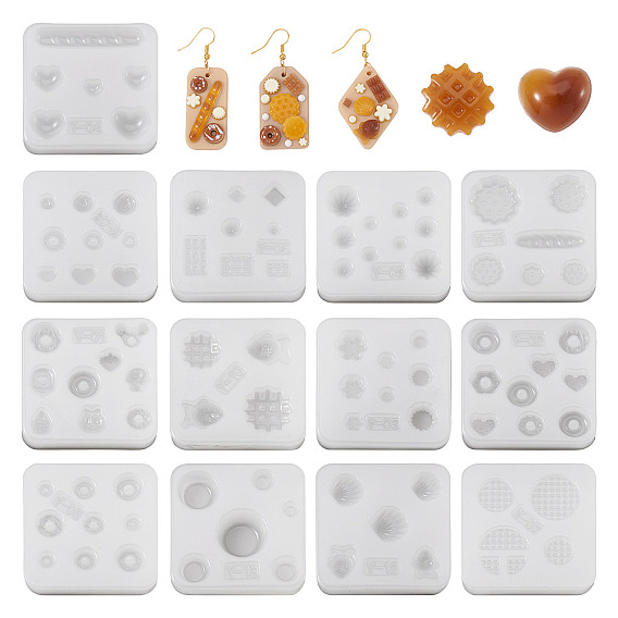 13 шт. 13 стили силиконовые формы для дизайна ногтей, резные формы, для украшения ногтей для ногтей