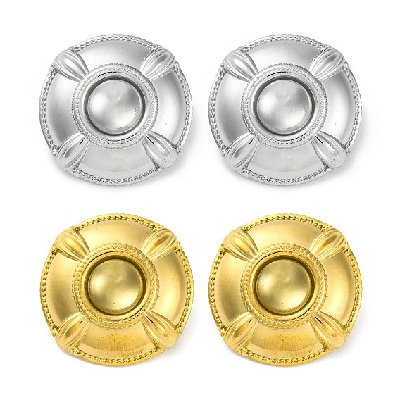 Ионное покрытие (ip) 304 плоские круглые серьги-гвоздики из нержавеющей стали