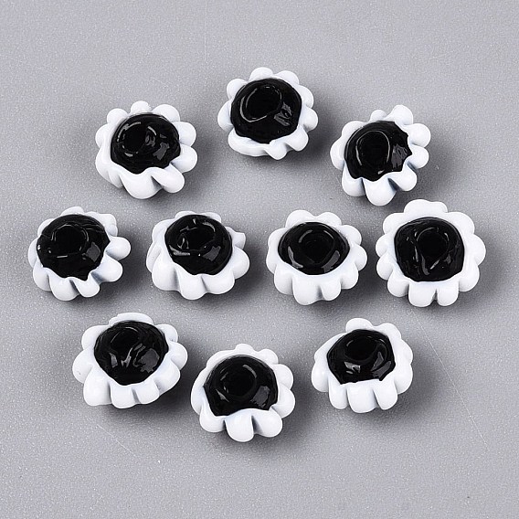 Handmade Lampwork Beads Strands, Flower