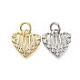 Подвески латунные горный хрусталь, с целью перехода в кольце, долговечный, без свинца и без кадмия, шарма сердца