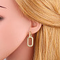 Geometric Double Loop Lock Earrings with Diamonds, Creative and Personalized Hip-hop Ear Jewelry