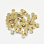 Long-Lasting Plated Brass Beads, Nickel Free, Flat Round