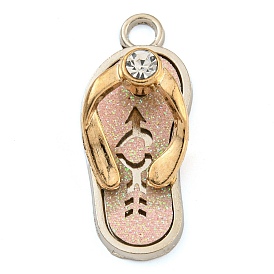 Alloy Pendants, with PU Leather, Rhinestone and Glitter Powder, Shoes, Cadmium Free & Lead Free