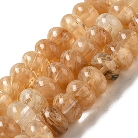 Watermelon Stone Glass Beads Strands, Rondelle