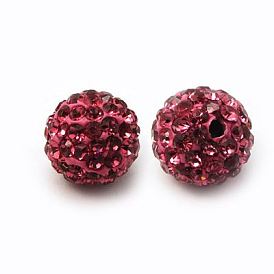 Perles de strass d'argile polymère , perles de boule pave disco , Grade a, ronde