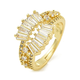 Brass Pave Cubic Zirconia Rings for Women, Lead Free & Cadmium Free, Real 18K Gold Plated