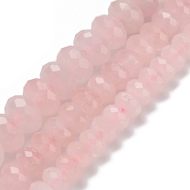 Природного розового кварца нитей бисера, рондель, граненые
