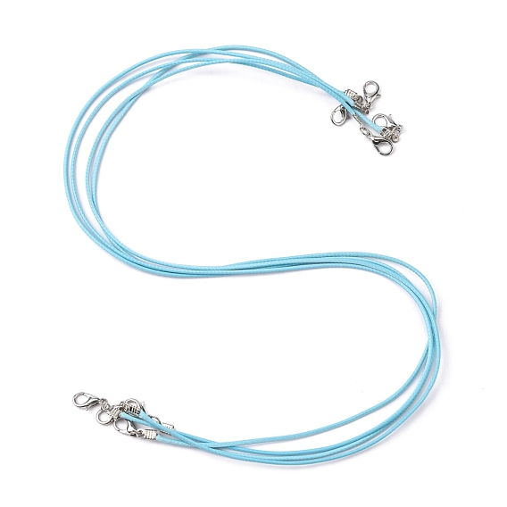 Waxed Polyester Cord Necklace Making, with Iron Finding and Zinc Alloy Lobster Claw Clasps