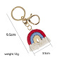 Nordic style small rainbow pendant handmade cotton thread weaving key chain tassel bag car ornament female
