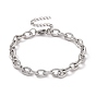 304 Stainless Steel Textured Cable Chain Bracelet for Men Women