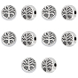 10шт. ретро 304 бусины из нержавеющей стали, плоские круглые с дерева жизни