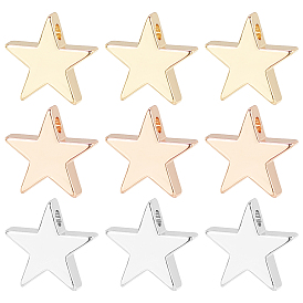 BENECREAT 18Pcs 3 Colors Brass Charms, Long-Lasting Plated, Star