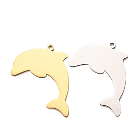 201 colgantes de acero inoxidable, encantos de delfines, Corte con laser