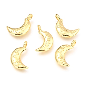 Pendentifs en alliage, plaqué longue durée, avec anneau de saut, lune avec étoile