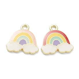 Alloy Enamel Pendants, for DIY Accessories, Rainbow, Light Gold, Lead Free & Cadmium Free