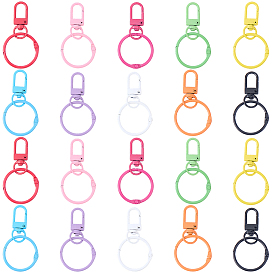 20 шт. 10 цвета, окрашенные распылением, поворотные застежки из цинкового сплава, с застежкой для ключей
