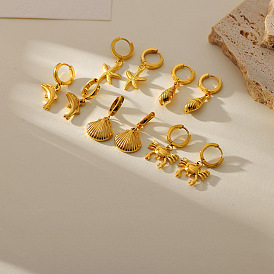 Серьги из 304 нержавеющей стали, золотые