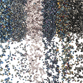 120g 6 цвета непрозрачные стеклянные бусины, ногтей декоративные аксессуары, без отверстия , чипсы