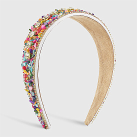 Fashionable and Personal Rhinestone Headband for Women - Creative Design with Inlaid Diamonds
