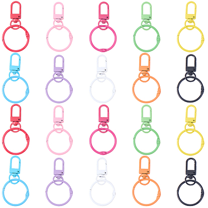 20 шт. 10 цвета, окрашенные распылением, поворотные застежки из цинкового сплава, с застежкой для ключей