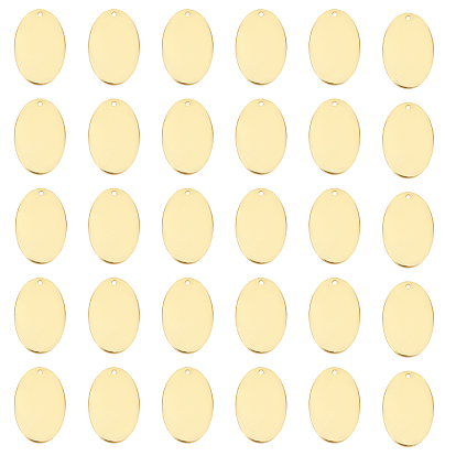 Brass Pendants, Stamping Mirror Polished Finish Blank Tag, Oval