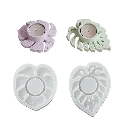 1 набор 2 шт 2 стили подставка для свечей украшение основание силиконовые формы, лист