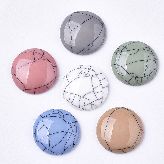 Resin Cabochons, Imitation Turquoise, Dome/Half Round