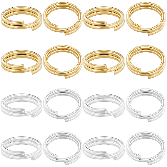 80шт. 2 цвета латунные разъемные кольца, без свинца и без кадмия, кольца с двойной петлей
