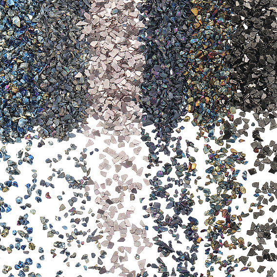 120g 6 цвета непрозрачные стеклянные бусины, ногтей декоративные аксессуары, без отверстия , чипсы