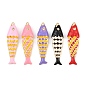 Brass Enamel Pendants, Fish Charms, with Rhinestone, Real 18K Gold Plated
