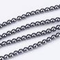 Non-Magnetic Synthetic Hematite Beads Strands, Grade A, Round