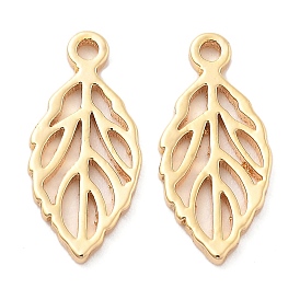 Brass Charms, Hollow, Leaf