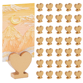4Sets Wood Name Card Clip, Message Note Photo Stand Holder, for Wedding Decoration