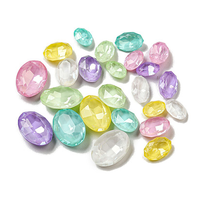 Стеклянные стразы кабошоны, точка назад и задняя пластина, граненые, овальные